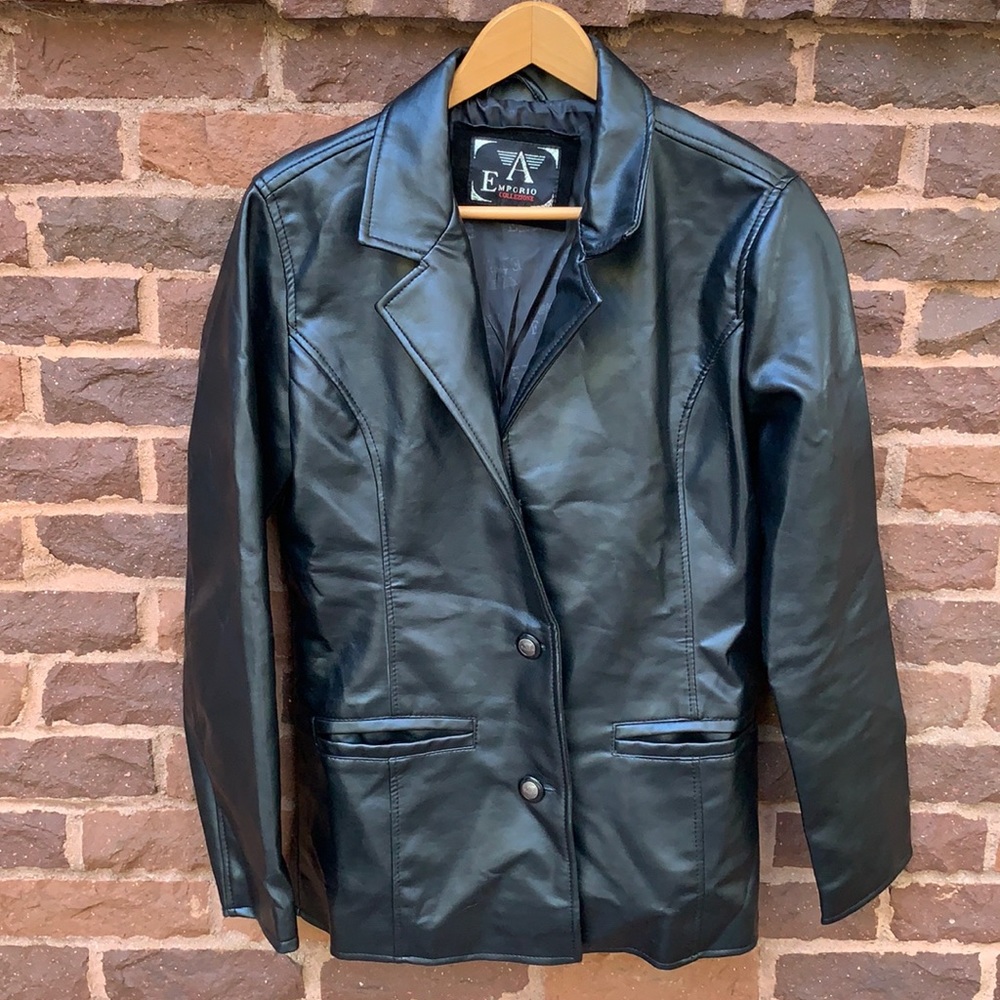 📌 Emporio Collezione Faux Leather Jacket